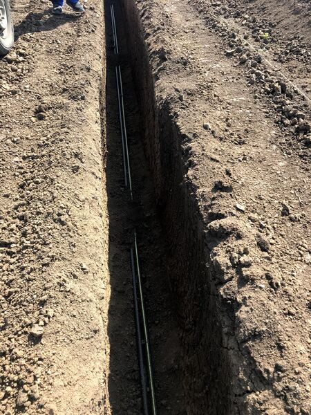 Положени HDPE микроканали по трасе на газопровод